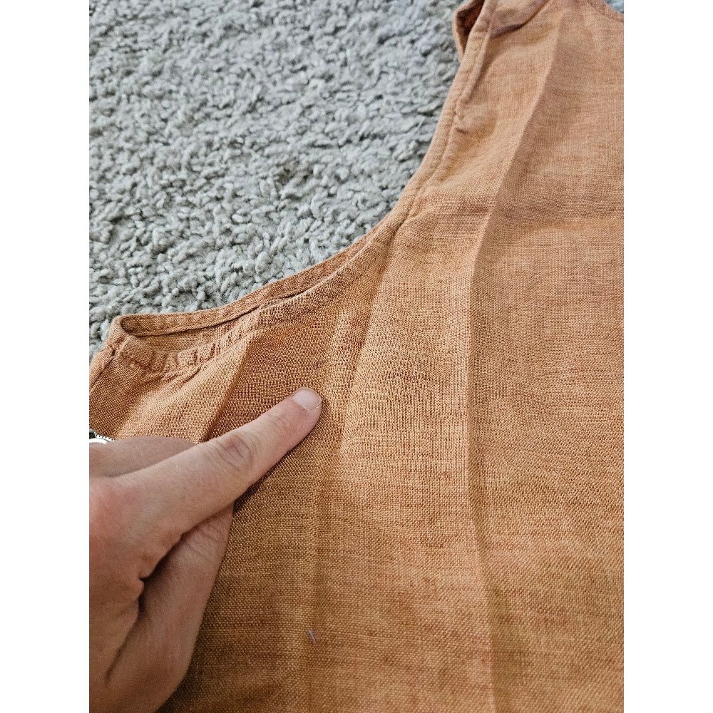 Eileen Fisher Organic Linen Sleeveless Tank Top XL Terracotta Orange - Picture 6 of 8